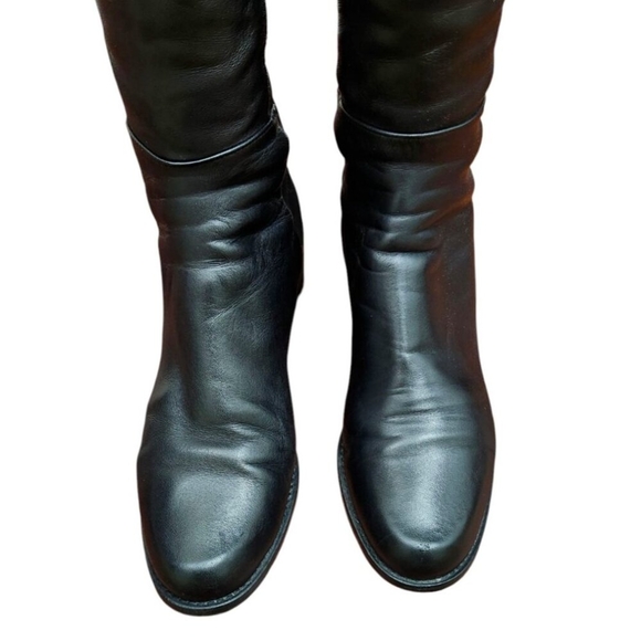 STUART WEITZMAN Leather Knee High Black Riding Boots Size 8 - Picture 5 of 15